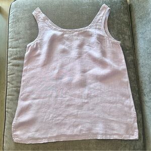 Vintage 90s BANANA REPUBLIC Lilac Pink Linen Tank Top w/Stitching M Resortwear